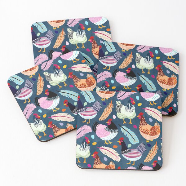 Item preview, Colorful Chicken On Blue designed and sold by Mnightsa.