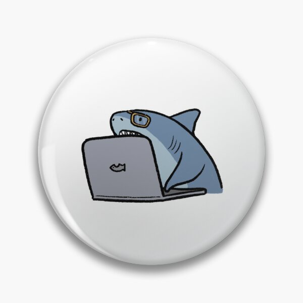 Item preview, nerdy shark surfing the internet cartoon designed and sold by Ashleysnook.