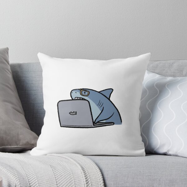 Item preview, nerdy shark surfing the internet cartoon designed and sold by Ashleysnook.