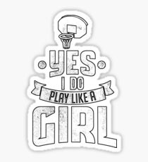Pegatina Jugar como una chica, baloncesto