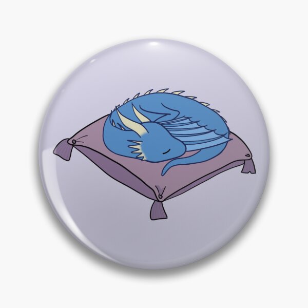 Item preview, royal blue dragon napping on cushion designed and sold by Ashleysnook.