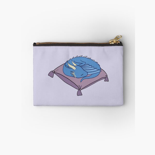 Item preview, royal blue dragon napping on cushion designed and sold by Ashleysnook.