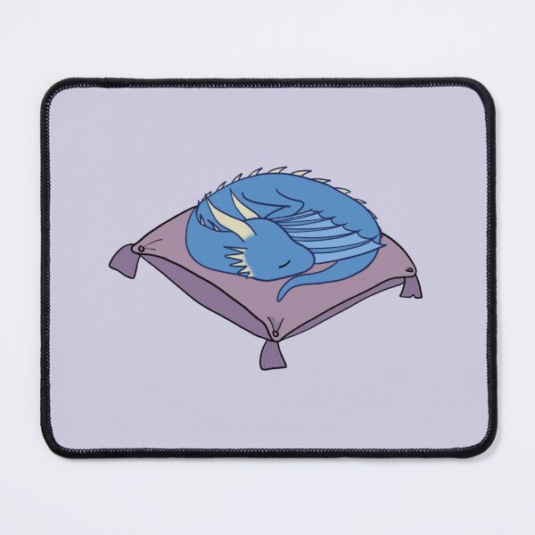 Item preview, royal blue dragon napping on cushion designed and sold by Ashleysnook.