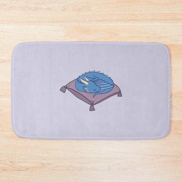 Item preview, royal blue dragon napping on cushion designed and sold by Ashleysnook.
