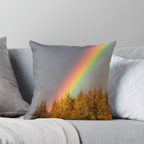 Item preview, Vibrant rainbow angling into a grove of trees designed and sold by Rod Raglin.