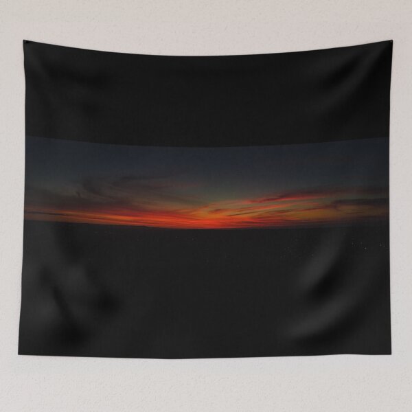 Item preview, The Afterglow of Sunset, deep velvety red wispy cloudscape against a deep dark blue sky designed and sold by James-Cole.