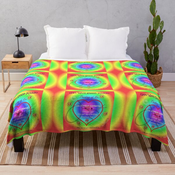 Item preview, Get Well Soon Kiddo Radial Rainbow Throw Blanket designed and sold by seamless95.