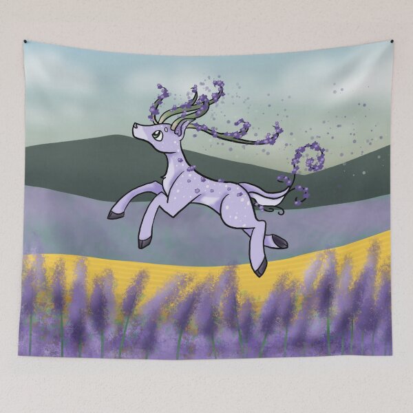 Item preview, Deer in lavender fields  designed and sold by BerryShyKittens.