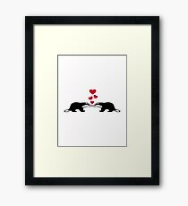 Badger love hearts Framed Print