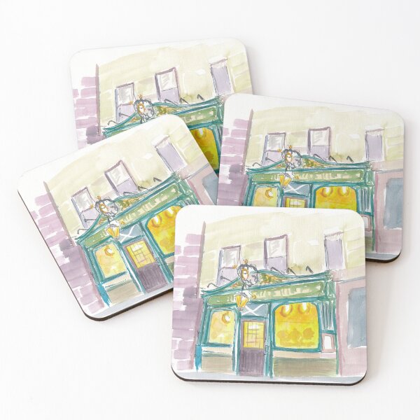 Item preview, Pub Night Street Scene with Warm Lights and Mood designed and sold by artshop77.