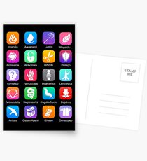Potter Zauber Icons Postkarten