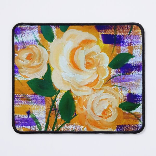 Item preview, Yellow Orange Roses Artwork Acrylic Painting designed and sold by Wildzhinga.