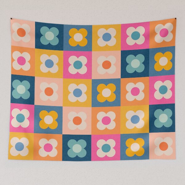 Item preview, Floral checkerboard designed and sold by Gale Switzer.