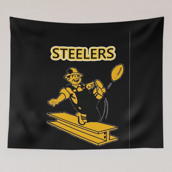Item preview, Steelers Vintage Pittsburgh Steelers - fantastic image of walking iron steel girder kicking  footbal designed and sold by Gilbifford.