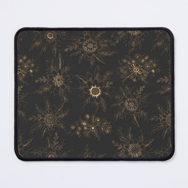 Item preview, Seamless pattern with gold flowers, leaves and branches designed and sold by DarianaArt.