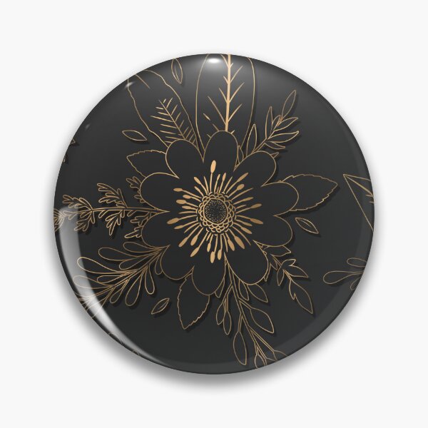 Item preview, Seamless pattern with gold flowers, leaves and branches designed and sold by DarianaArt.