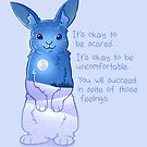 "It's Okay to Be Scared" Night Snow Rabbit by thelatestkate
