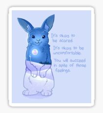 "It's Okay to Be Scared" Night Snow Rabbit Sticker