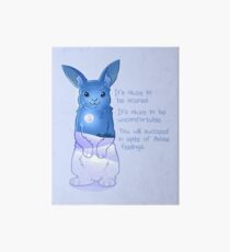 "It's Okay to Be Scared" Night Snow Rabbit Art Board Print