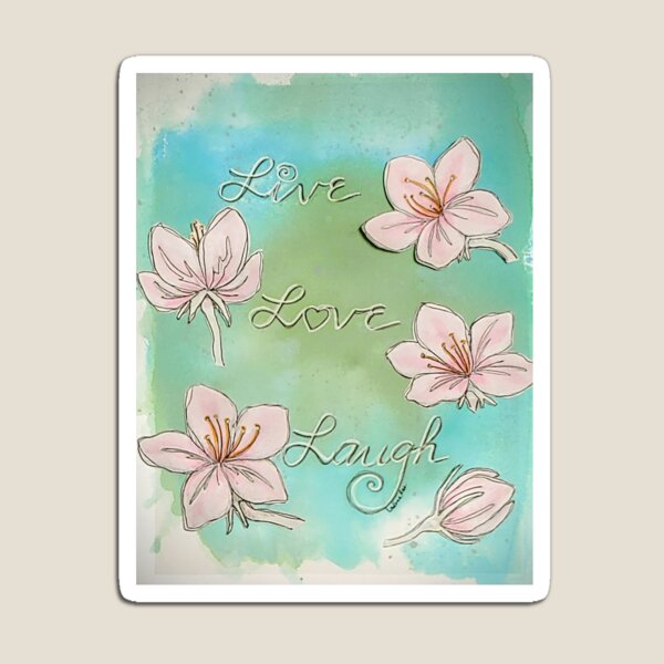 Item preview, Live Love laugh cherry blossoms designed and sold by LadenaRae.