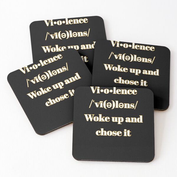 Item preview, Violence definition, Woke up and chose (Gold White Text) designed and sold by SacredsDesigns.
