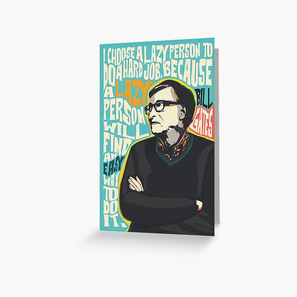 Illustration Bill Gates Greeting Card