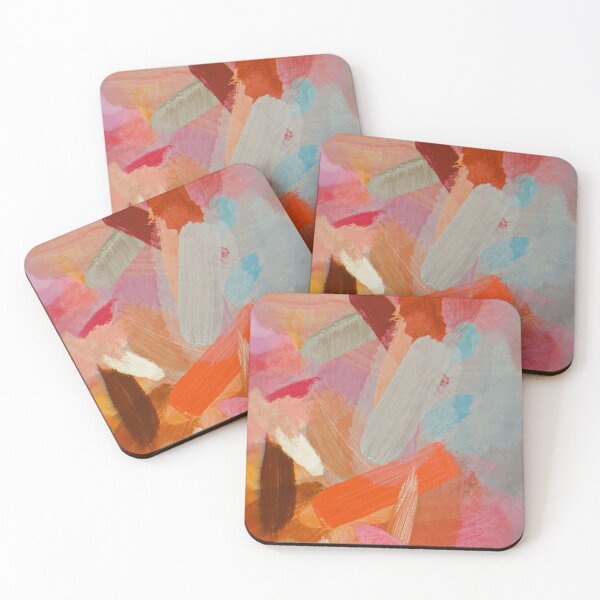 Item preview, abstract splatter brush stroke painting texture background in orange pink brown designed and sold by Mrvell.