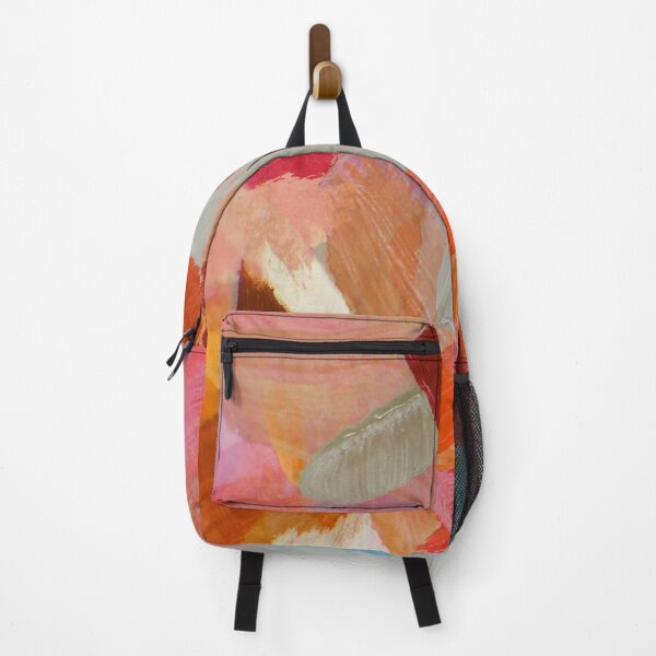 Item preview, abstract splatter brush stroke painting texture background in orange pink brown designed and sold by Mrvell.