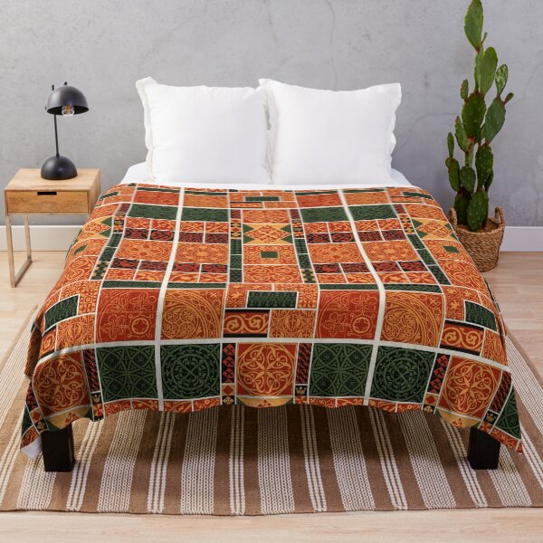 Item preview, Boho oriental pattern in orange and green colors, Middle-Ages pattern from L'ornement Polychrome (1888) by Albert Racinet designed and sold by KaterinaLog.