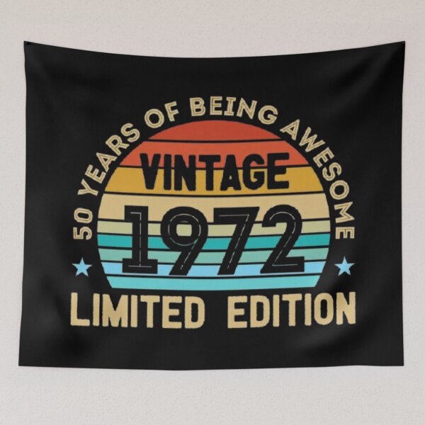 Item preview, 50th birthday gift 50 years of being Awesome vintage 1972 limited edition designed and sold by Tarun Bisht.