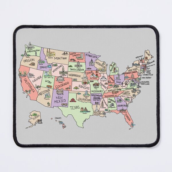 Item preview, Colorful Map of the USA designed and sold by Sheridan T.