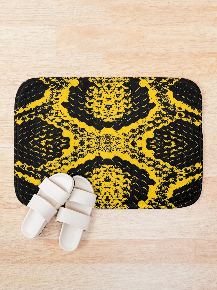 Thumbnail 1 of 6, Bath Mat, Python Skin designed and sold by DesignFantazia.