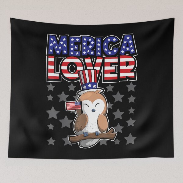 Item preview, Merica Lover - Happy Fourth Of July - Owl USA Flag  designed and sold by teiaraan.