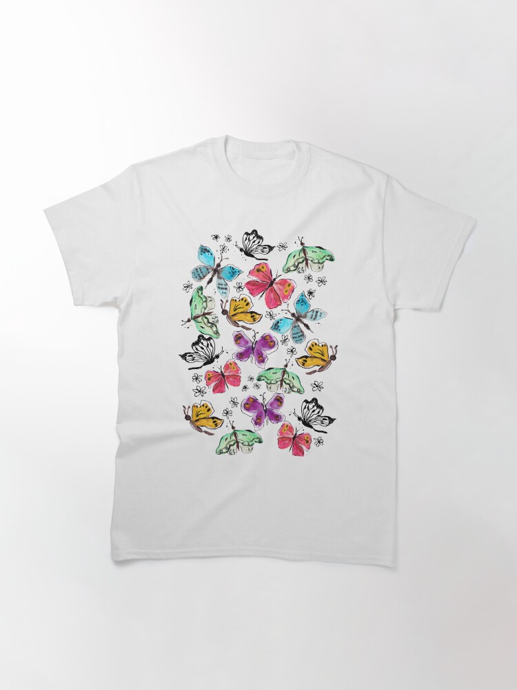 Alternative Ansicht von Schmetterlinge Bunt Aquarell Classic T-Shirt