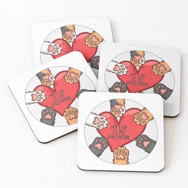 Item preview, My Cat Is My Valentine, Cat Toe Beans, Paw Art Design, designed and sold by DearSunny.