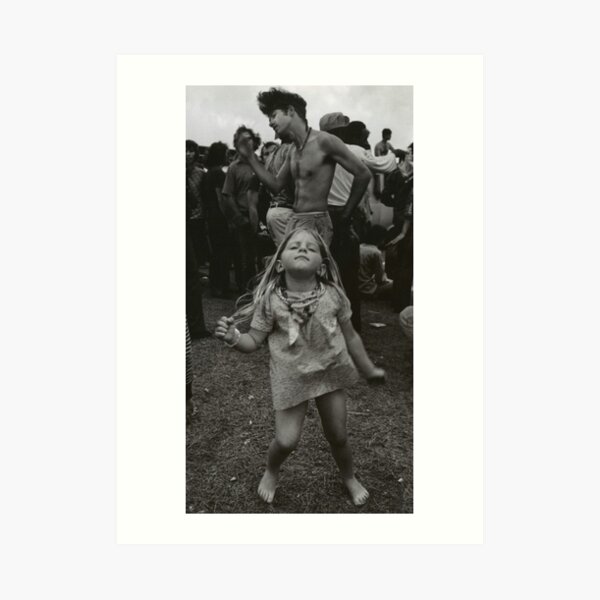 little girl dancing at woodstock Art Print