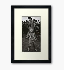 little girl dancing at woodstock Framed Print