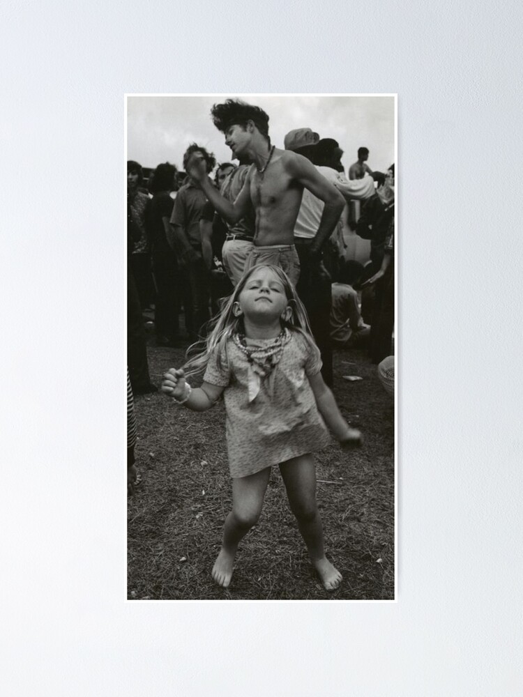 Poster, little girl dancing at woodstock designed and sold by eurodads