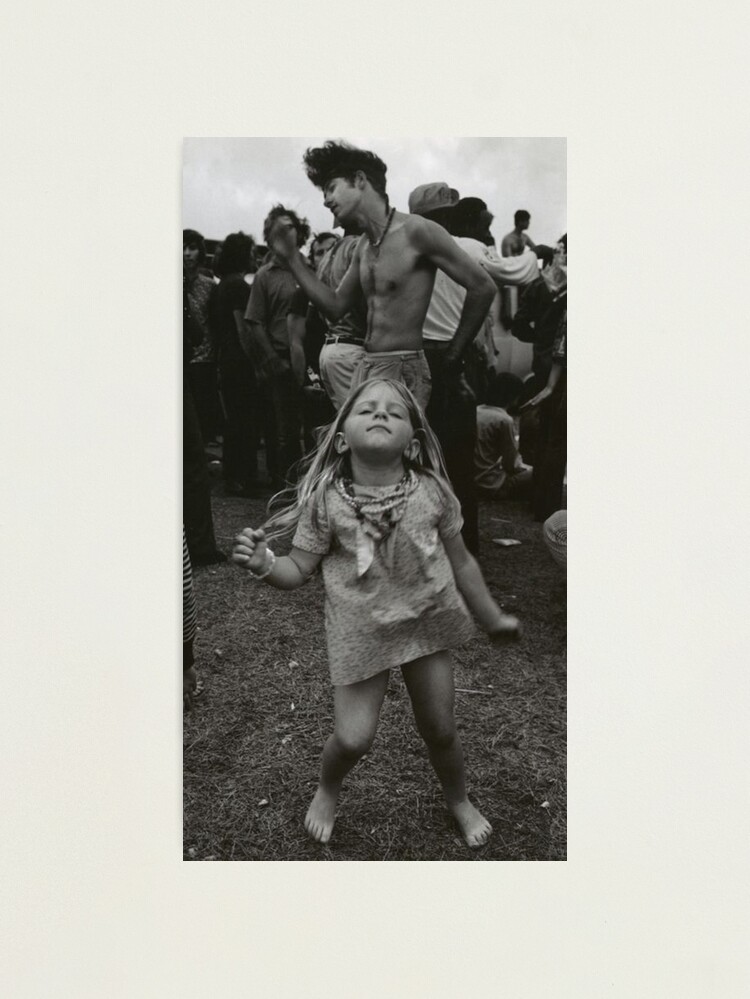 Alternate view of little girl dancing at woodstock Photographic Print