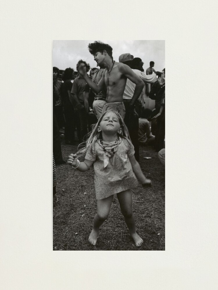 Alternate view of little girl dancing at woodstock Photographic Print