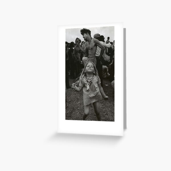little girl dancing at woodstock Greeting Card