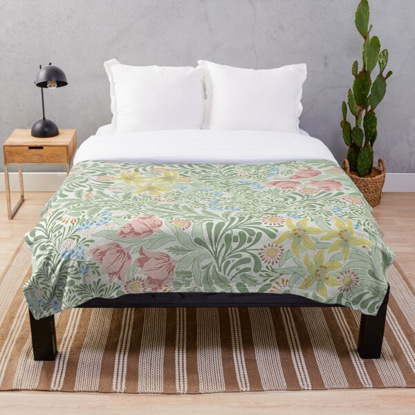 Item preview,   William Morris Green Yellow & Pink  floral Leaves Vintage Pattern -Victorian Botanical Designs, designed and sold by Tamas Das.