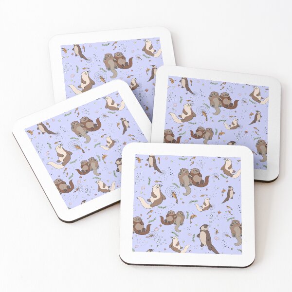 Item preview, Cute Otters Water Ripple Fishes designed and sold by SweetTea4U.