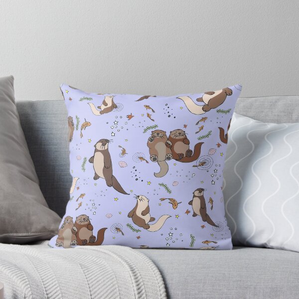 Item preview, Cute Otters Water Ripple Fishes designed and sold by SweetTea4U.