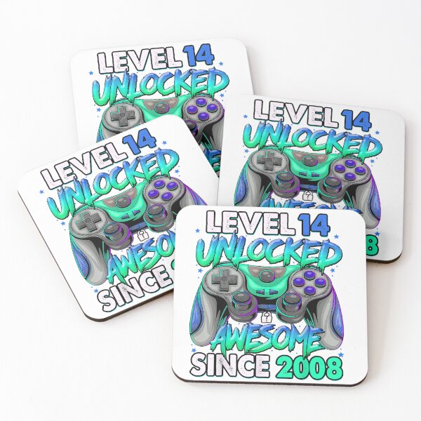 Item preview, Level 14 Unlocked Awesome Since 2008 14th Birthday Gaming T-Shirt designed and sold by FoltaBarbara.
