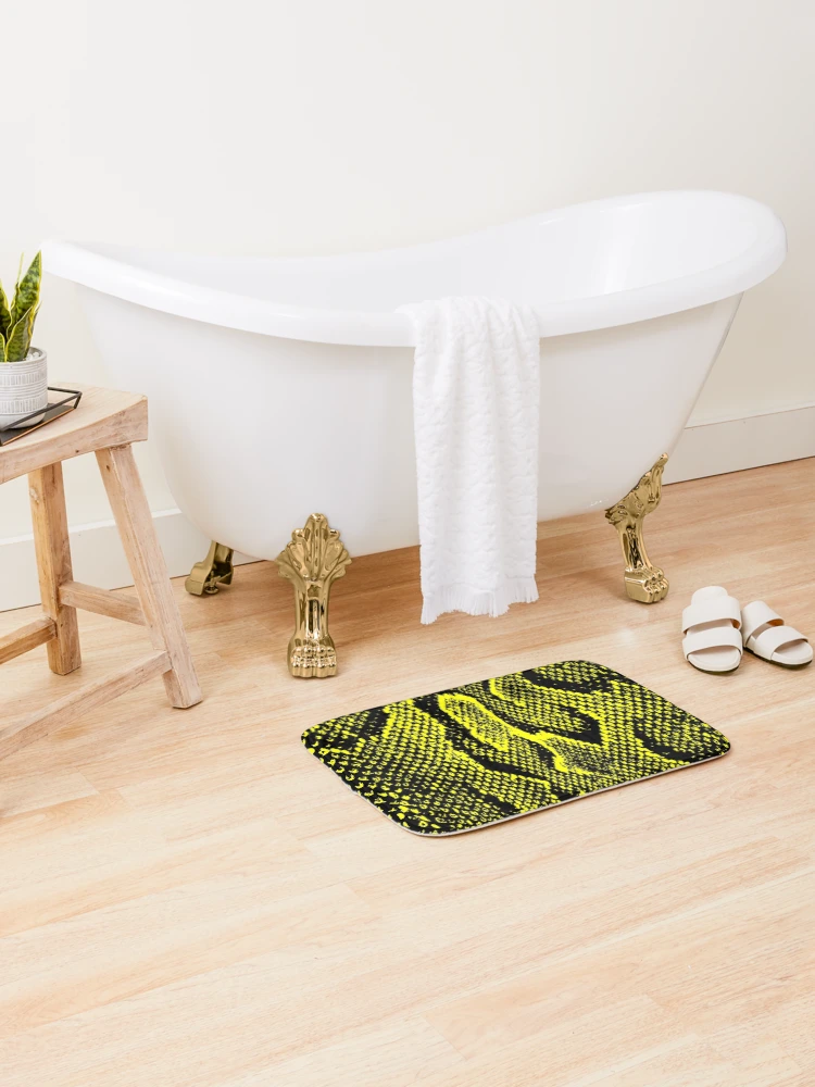 Thumbnail 2 of 6, Bath Mat, Python Skin designed and sold by DesignFantazia.