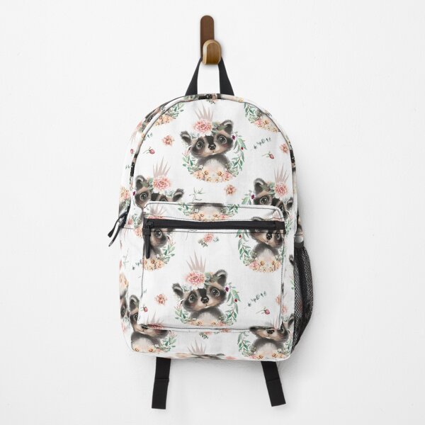 Item preview, Floral Cute Raccoons Pattern designed and sold by SweetTea4U.
