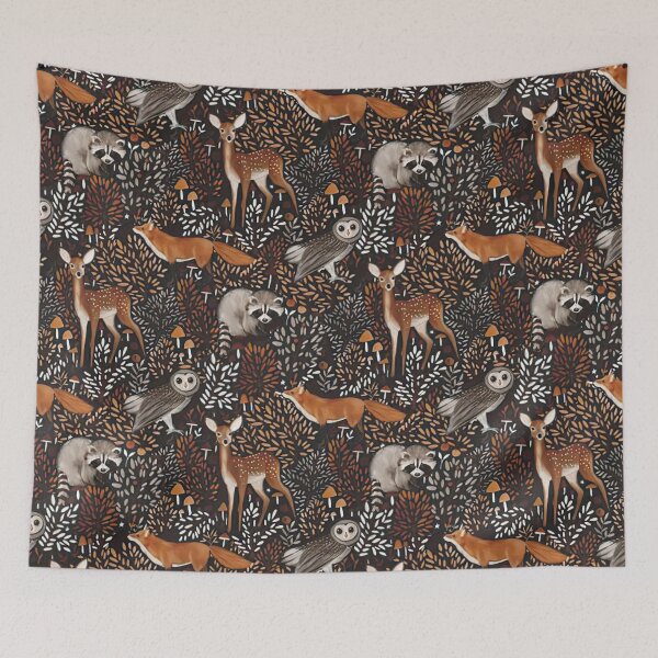 Item preview, Fox Deer Owl Raccoon Woodland designed and sold by SweetTea4U.