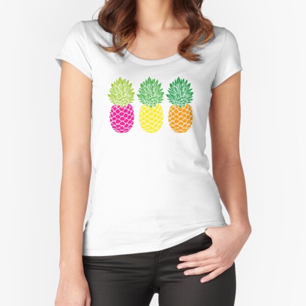 Pineapple Trio | Pineapple Silhouettes | Three Pineapples | Fitted Scoop T-Shirt