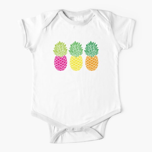 Pineapple Trio | Pineapple Silhouettes | Three Pineapples | Short Sleeve Baby One-Piece